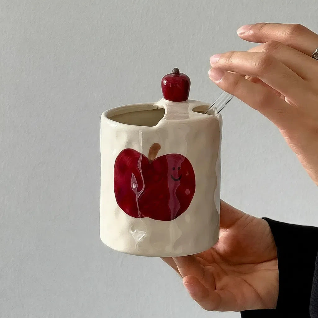 Red Fun Apple 3d Hand-Held Cup - Velart Home