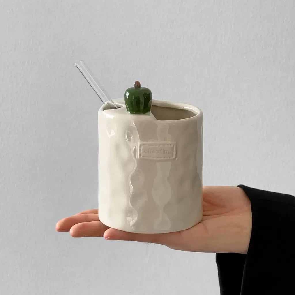 Green Fun Apple 3d Hand-Held Cup - Velart Home