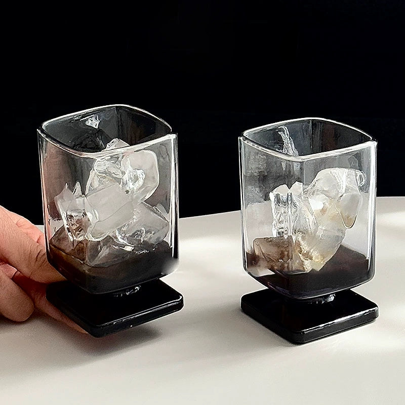 Retro high-end gradient black glass cup - Velart Home