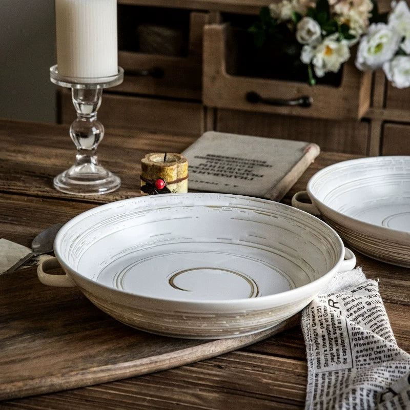 RIPPLE EMBOSSED SOUP PLATE - Velart Home