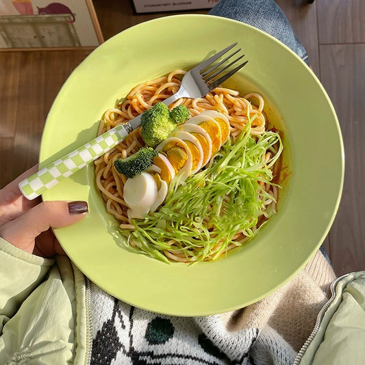 Avocado Green Salad Plate Set - Velart Home