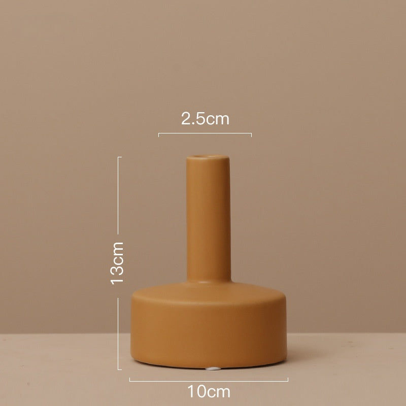 Nordic Geometric Ceramic Vase - VELART HOME