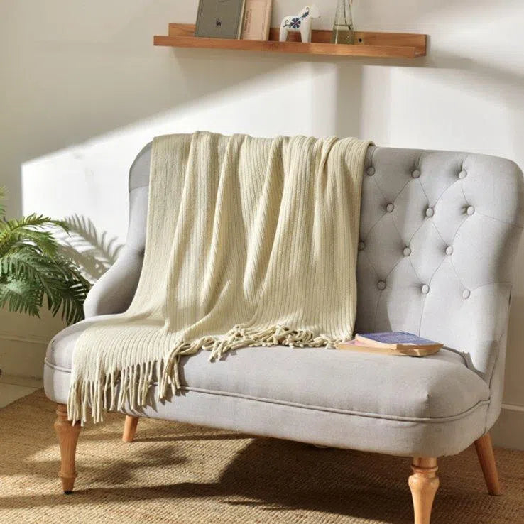 Blanket - Vertical Stripes Tassels - Velart Home