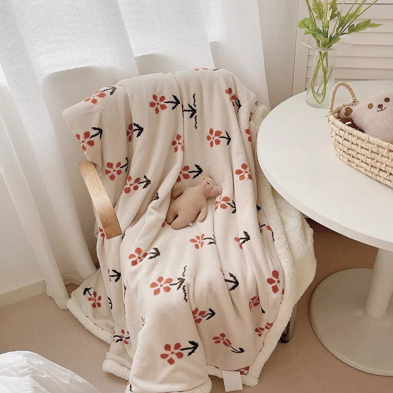 Double-Sided Blanket - Plant Print - Velart Home