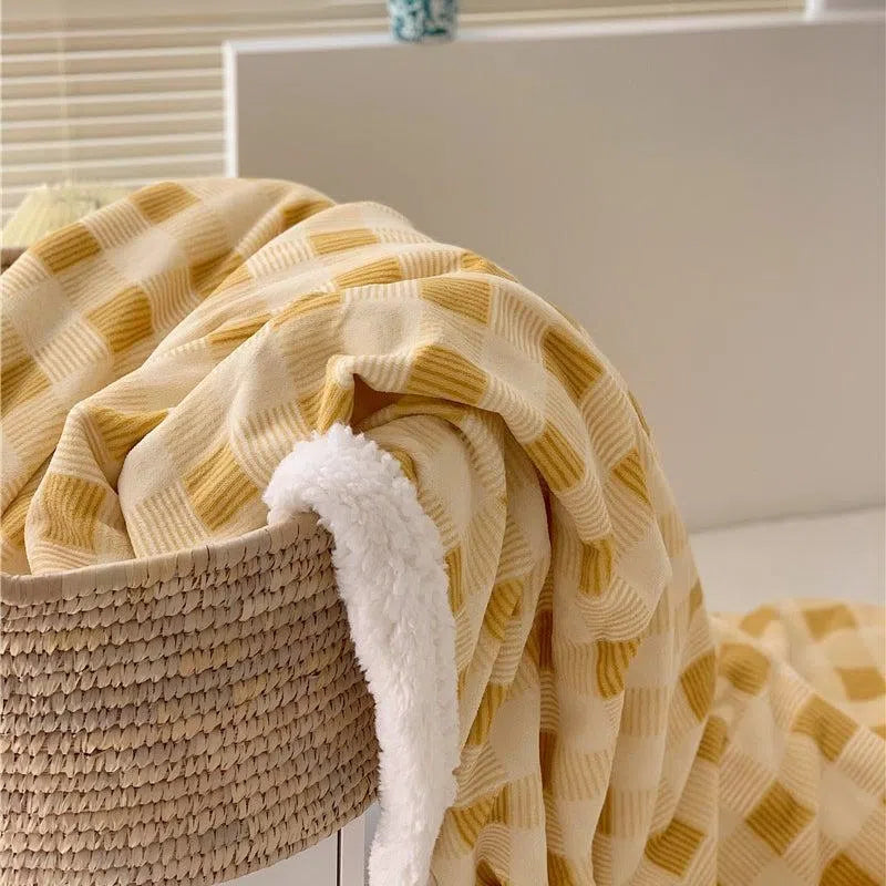 Double-Sided Blanket - Cross Dyed Grid - Velart Home