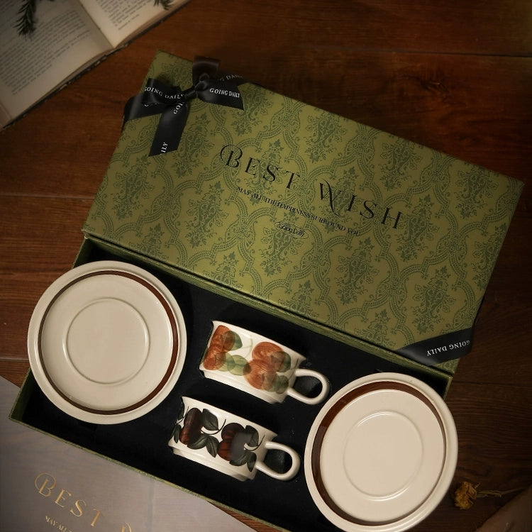 Vintage Hand-Painted Coffee Cup Set - Velart Home