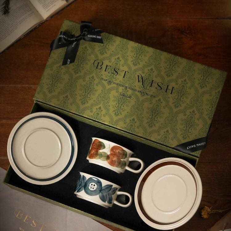Vintage Hand-Painted Coffee Cup Set - Velart Home