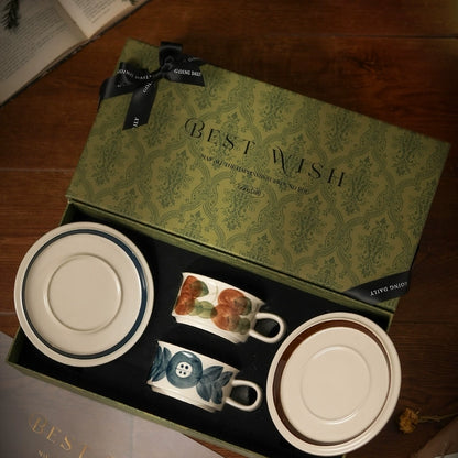 Vintage Hand-Painted Coffee Cup Set - Velart Home