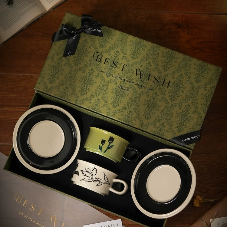 Vintage Hand-Painted Coffee Cup Set - Velart Home