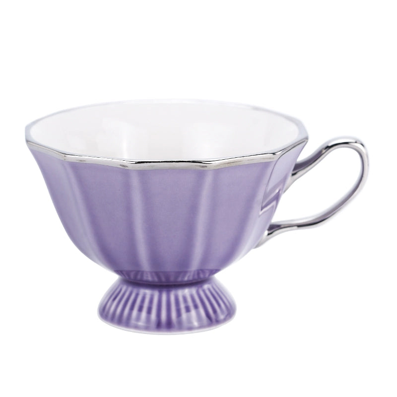 Classical Twelve-Cornered Cup And Saucer - Velart Home