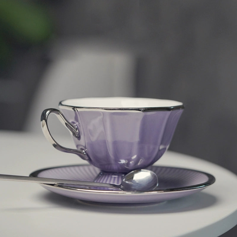 Classical Twelve-Cornered Cup And Saucer - Velart Home