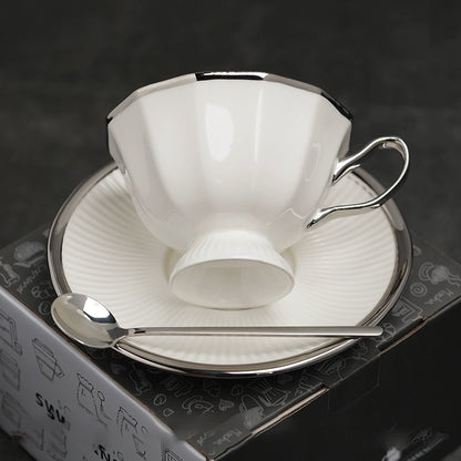 Classical Twelve-Cornered Cup And Saucer - Velart Home