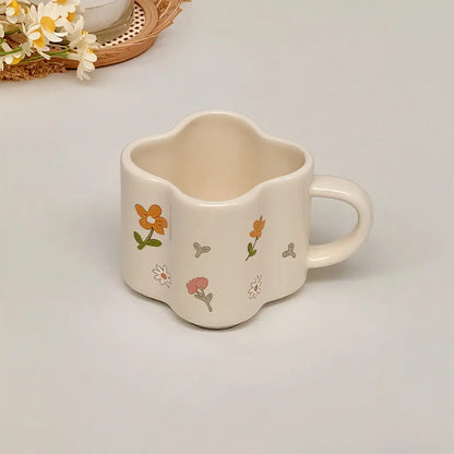Elegant Tulip Illustrated Ceramic Cup & Saucer Set - Velart Home