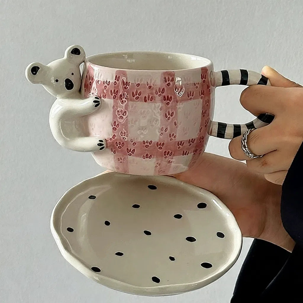 3D Koala Bear Cup & Saucer - Velart Home