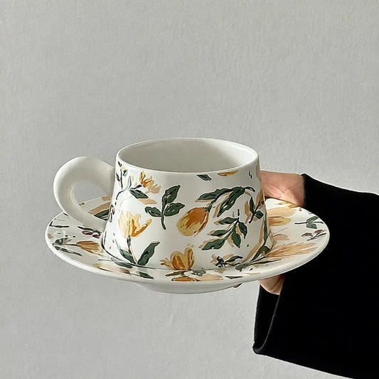 Vintage Tulip Coffee Cup & Saucer - Velart Home