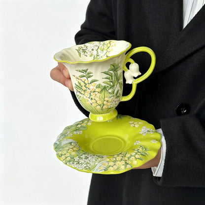 BELLFLOWER HANDLE TEA CUP SET - VELART HOME