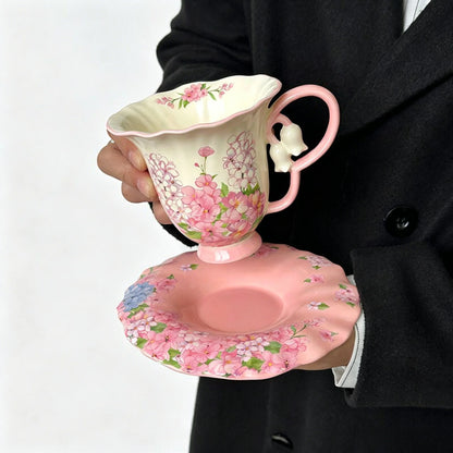 BELLFLOWER HANDLE TEA CUP SET - VELART HOME