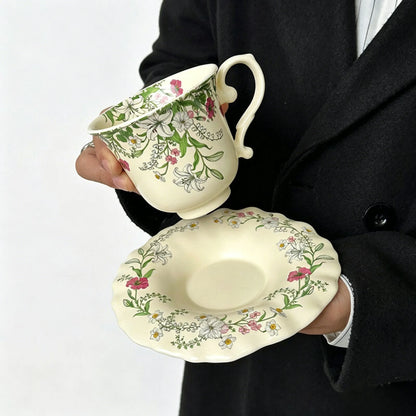 BELLFLOWER HANDLE TEA CUP SET - VELART HOME