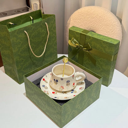 Floral Embossed Ceramic Dinnerware Set - VELART HOME