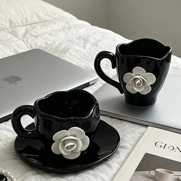 Camellia Ceramic Coffee Cup - VELART HOME