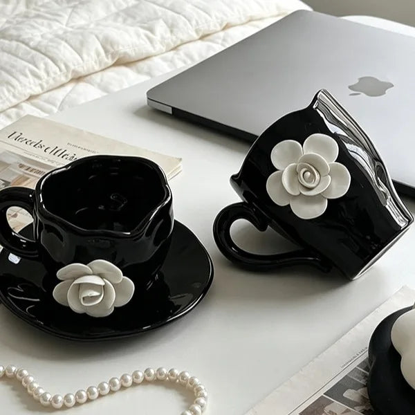 Camellia Ceramic Coffee Cup - VELART HOME