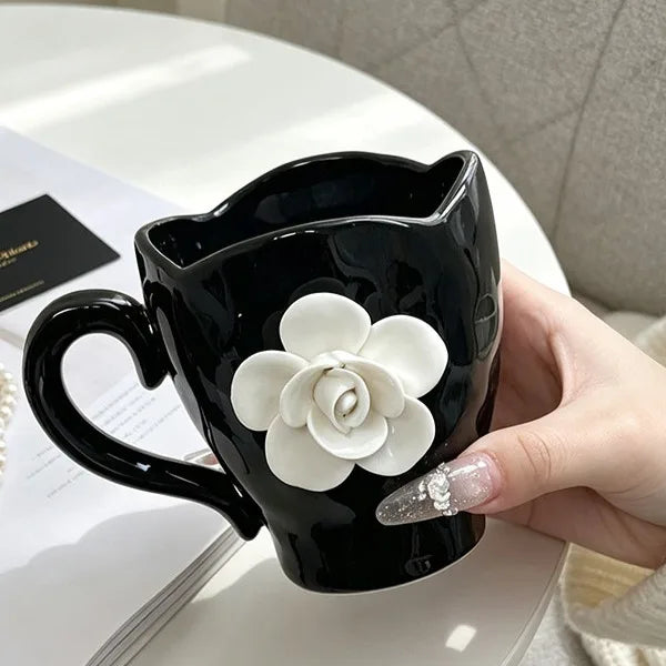 Camellia Ceramic Coffee Cup - VELART HOME