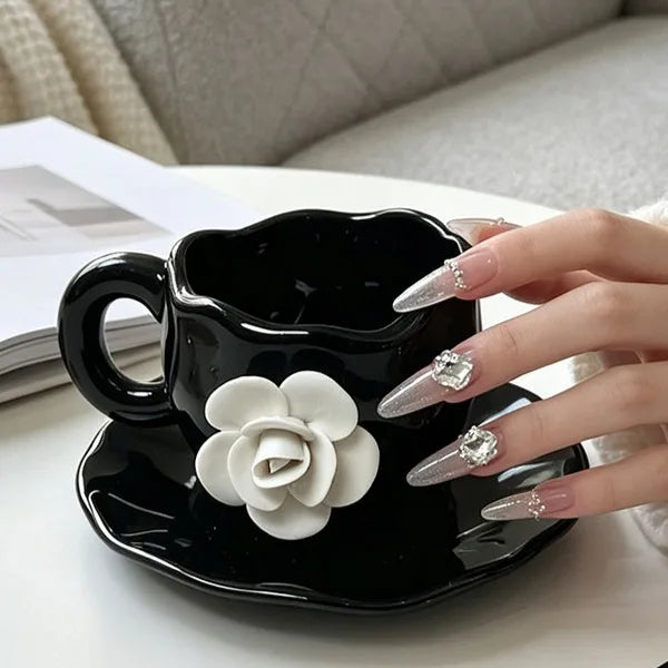 Camellia Ceramic Coffee Cup - VELART HOME