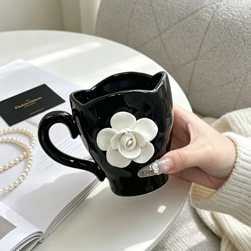 Camellia Ceramic Coffee Cup - VELART HOME