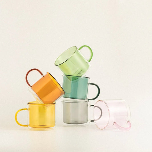 Morden Double Layer Colored Glass Mug - Velart Home