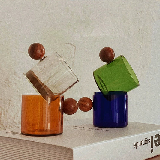 Round Wooden Handle Glass - Velart Home