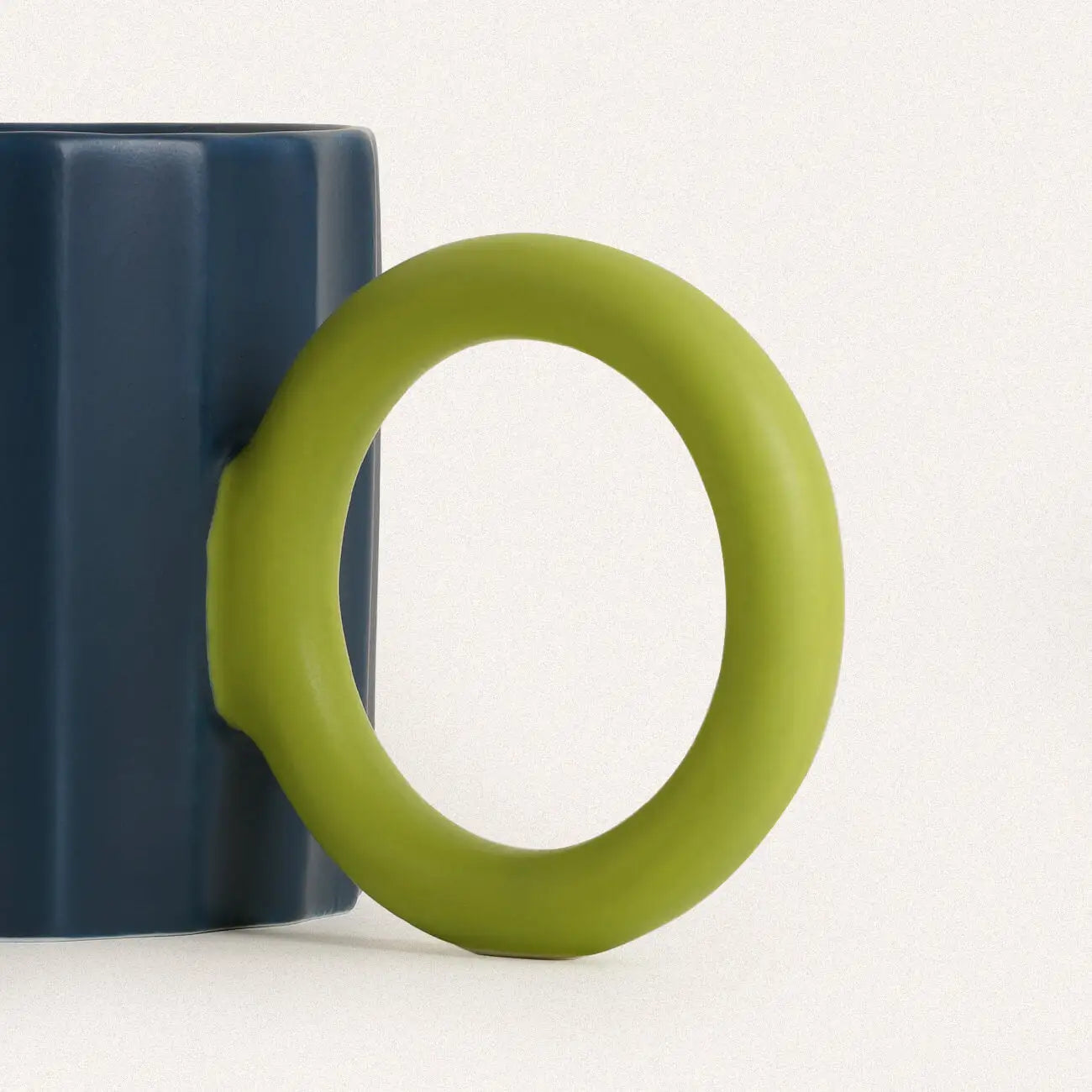 Vertical Stripe Solid Color Big Ear Mug - Velart Home