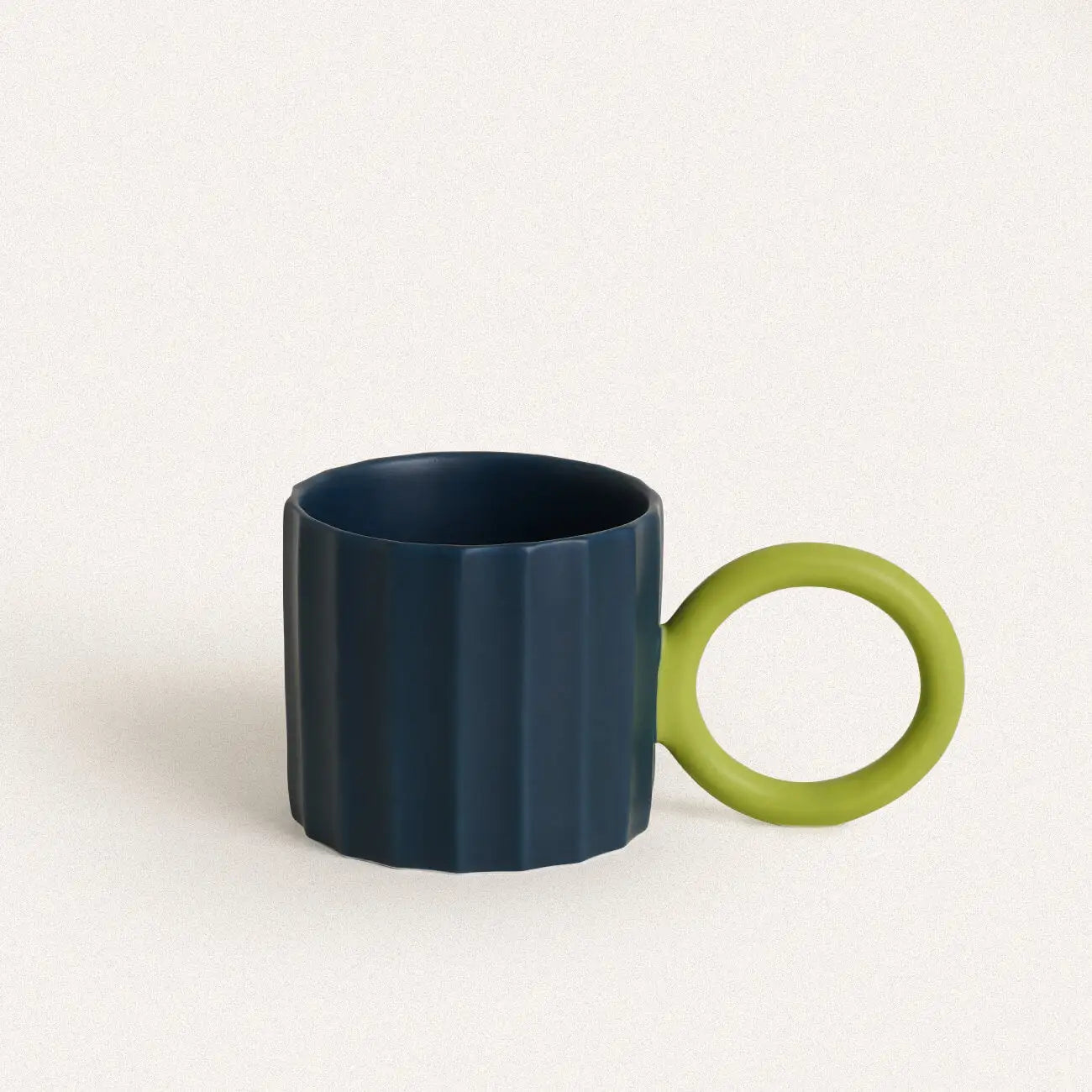 Vertical Stripe Solid Color Big Ear Mug - Velart Home