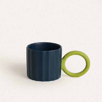 Vertical Stripe Solid Color Big Ear Mug - Velart Home