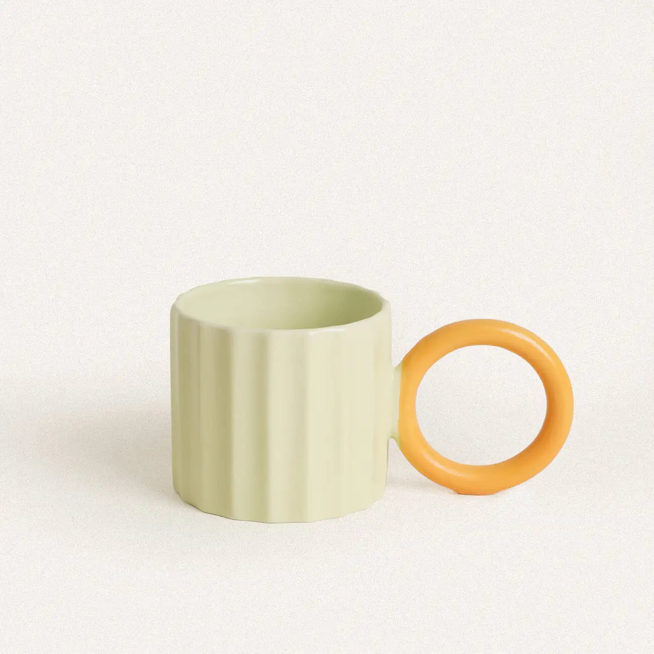 Vertical Stripe Solid Color Big Ear Mug - Velart Home