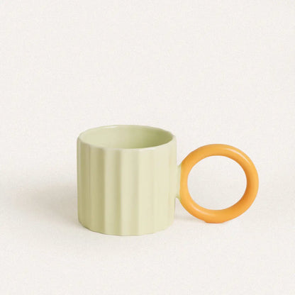 Vertical Stripe Solid Color Big Ear Mug - Velart Home