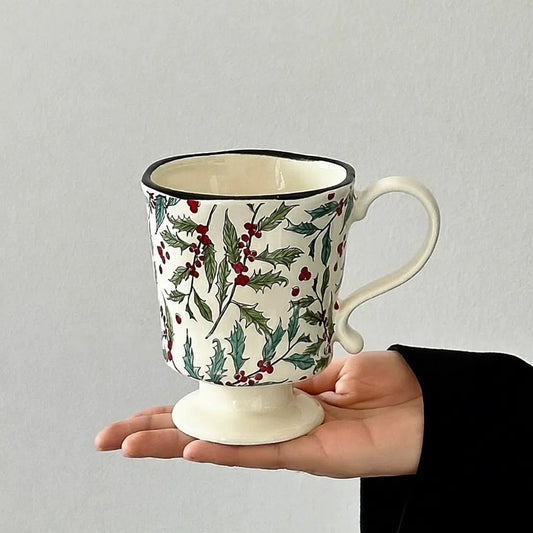 Vintage Spring Flower Lace Ceramic Cup - Velart Home