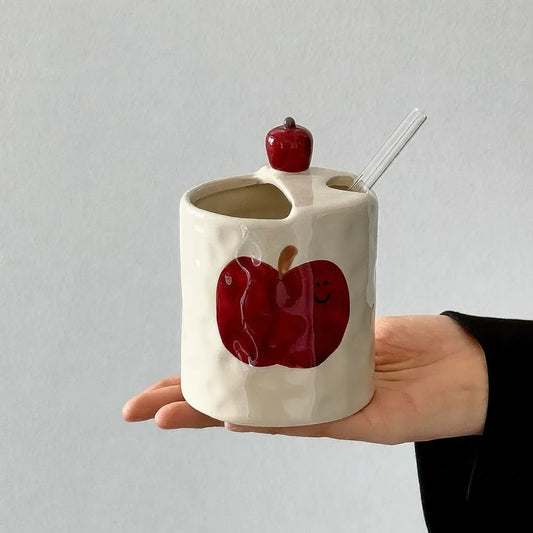 Red Fun Apple 3d Hand-Held Cup - Velart Home