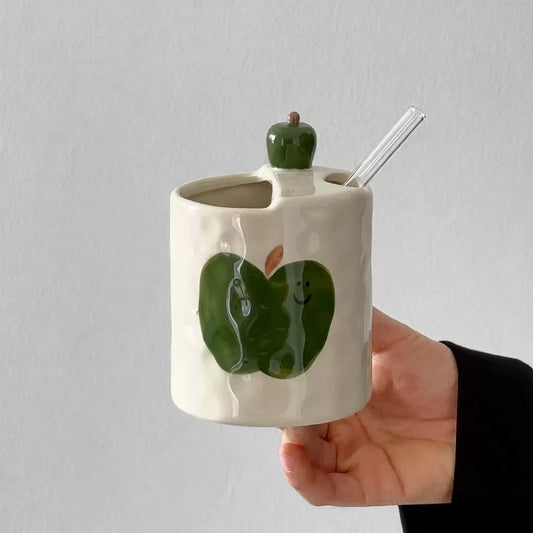 Green Fun Apple 3d Hand-Held Cup - Velart Home