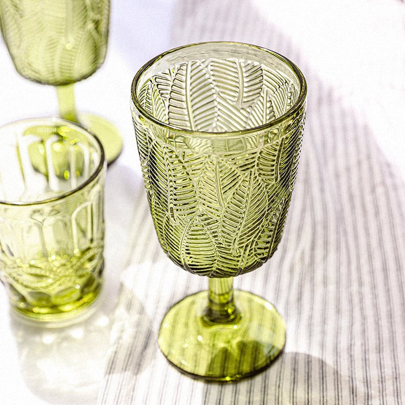 Leaf Embossed Stemware - Velart Home
