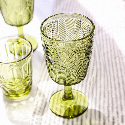 Leaf Embossed Stemware - Velart Home
