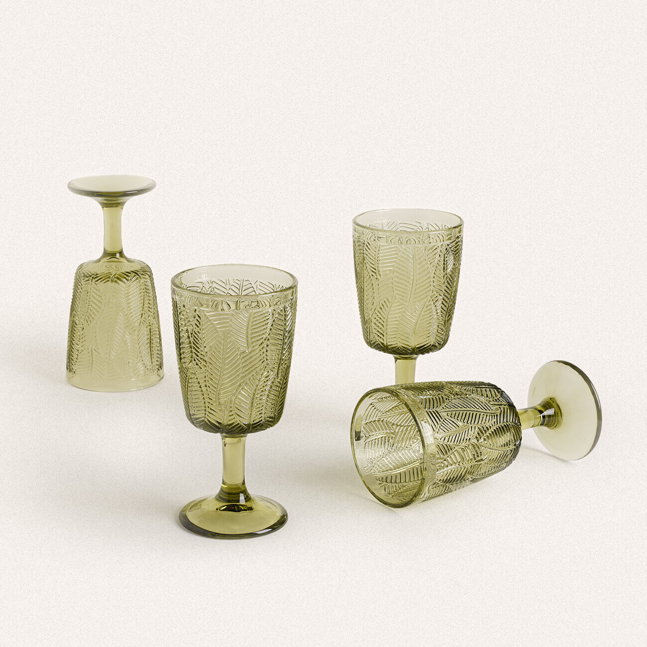Leaf Embossed Stemware - Velart Home