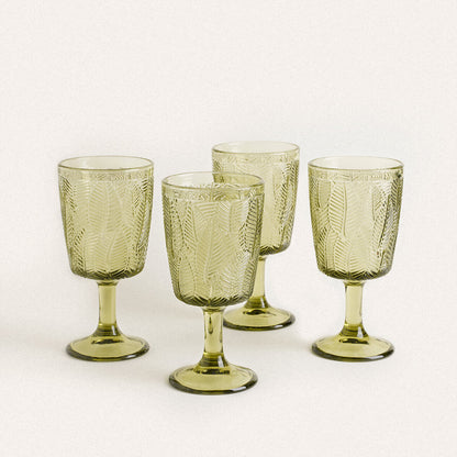 Leaf Embossed Stemware - Velart Home