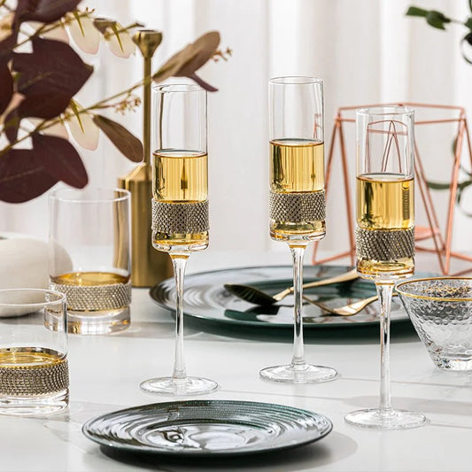 Diamond Gold Stemware - Velart Home