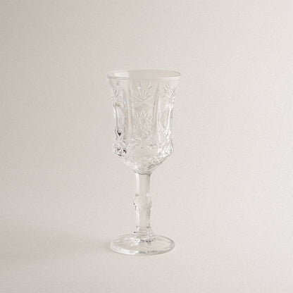 Embossed Design Glass Stemware 4 Pcs Set - Velart Home