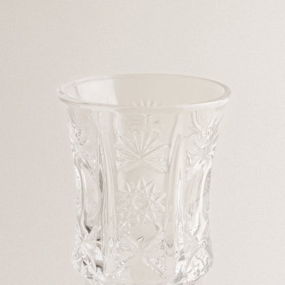 Embossed Design Glass Stemware 4 Pcs Set - Velart Home