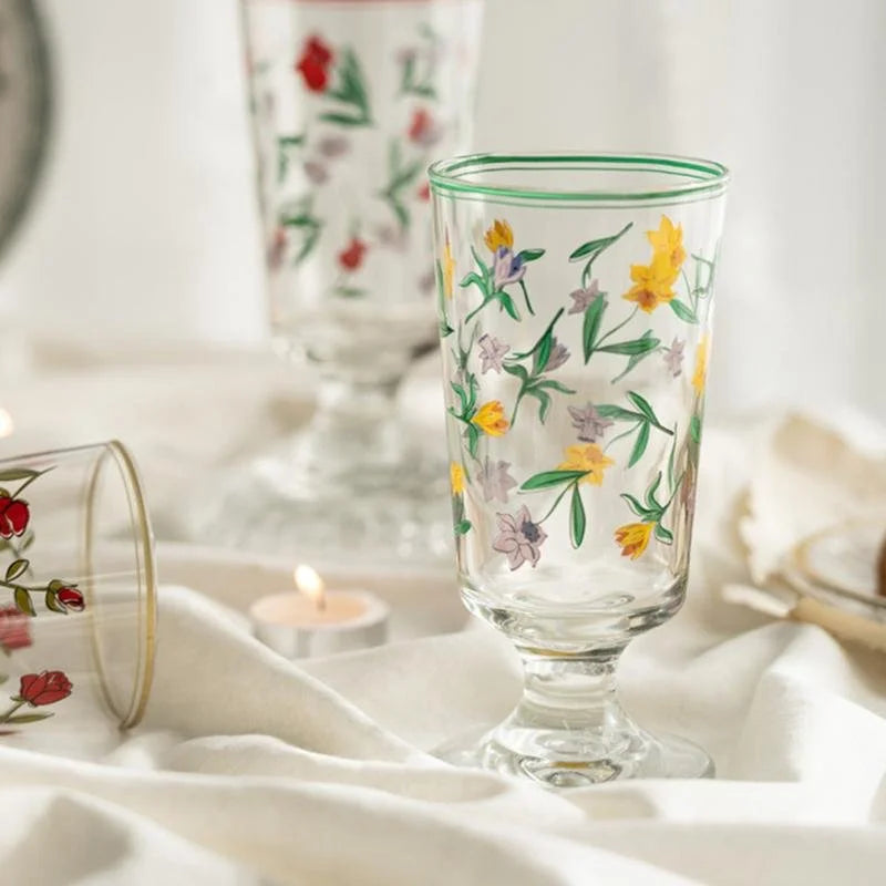 Vintage Flower Stemware - Velart Home