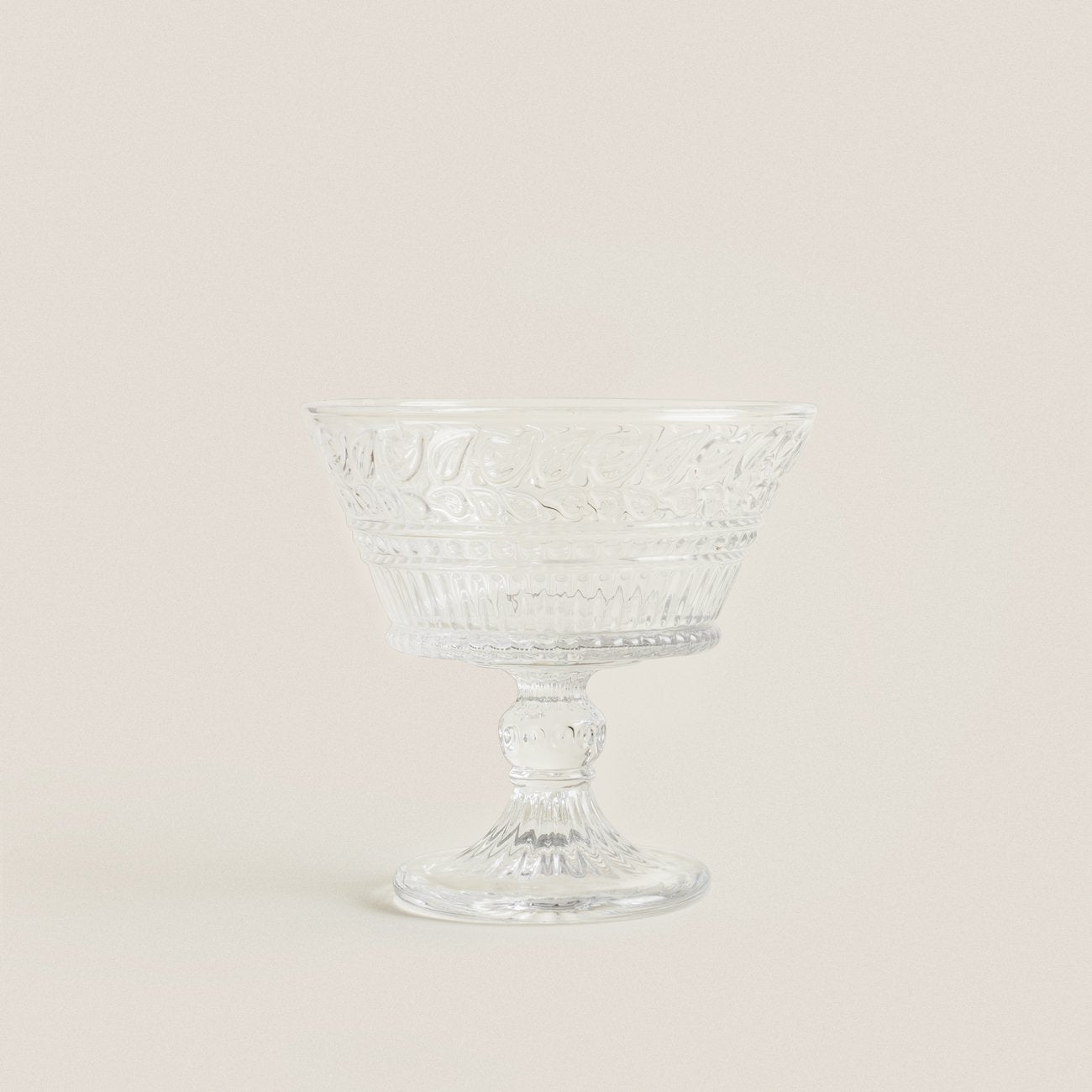 Embossed Crystal Glass Dessert Stemware - Velart Home