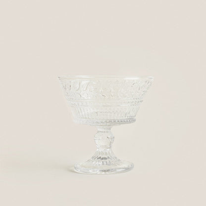 Embossed Crystal Glass Dessert Stemware - Velart Home