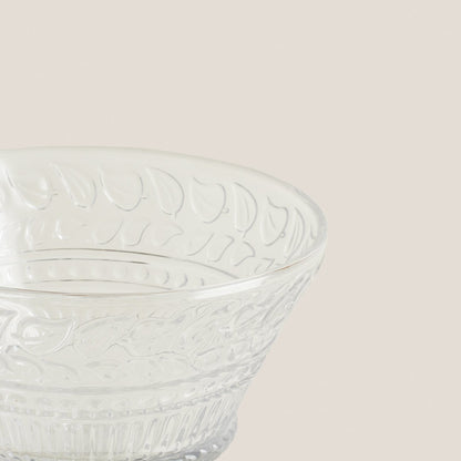 Embossed Crystal Glass Dessert Stemware - Velart Home