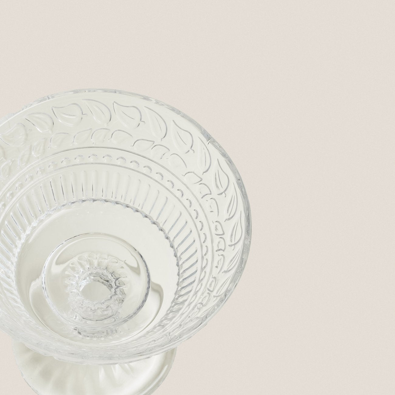 Embossed Crystal Glass Dessert Stemware - Velart Home